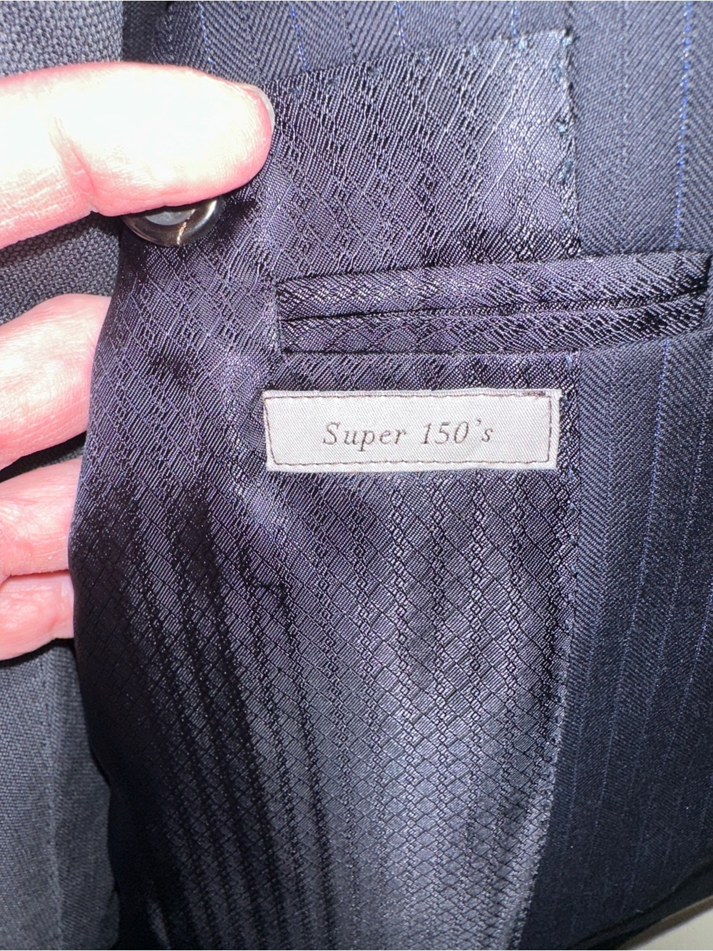 Canali Exclusive Navy Pinstripe Suit US 40R 100% Wool Super 150's - Picture 12 of 12